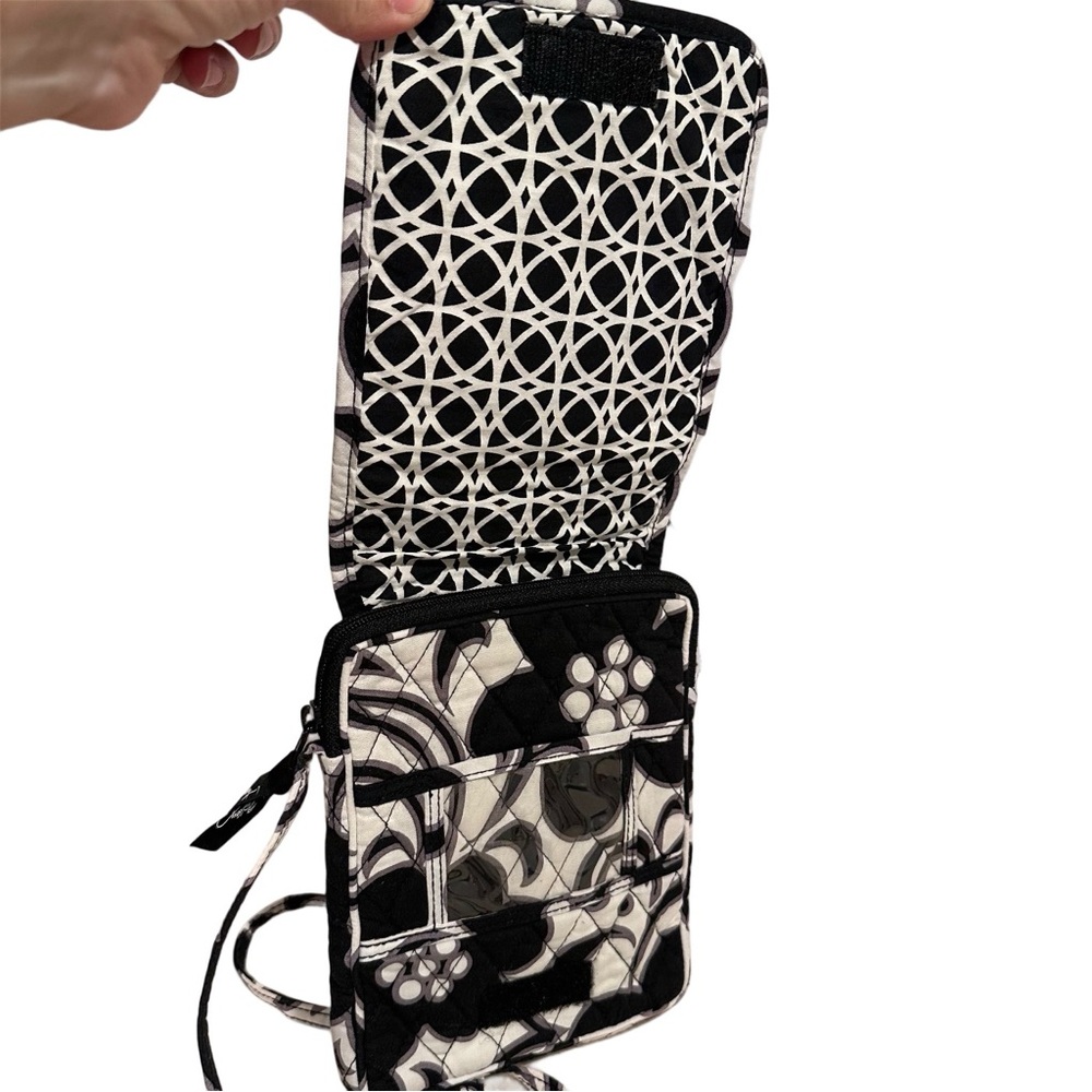 Vera Bradley Set Day & Night Mini Hipster Crossbody & Matching Wallet B&W Floral - Picture 3 of 16